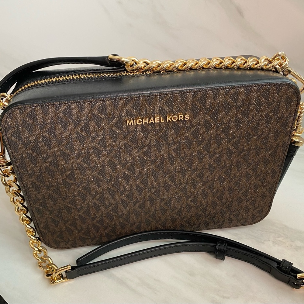 Michael Kors Medium Logo Leather Camera Bag